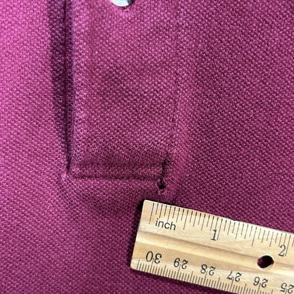 Nike Polo Shirt Large L Burgundy Made In USA 1970s‎ 1980s Vintage Single Stitch